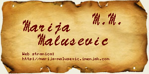Marija Malušević vizit kartica